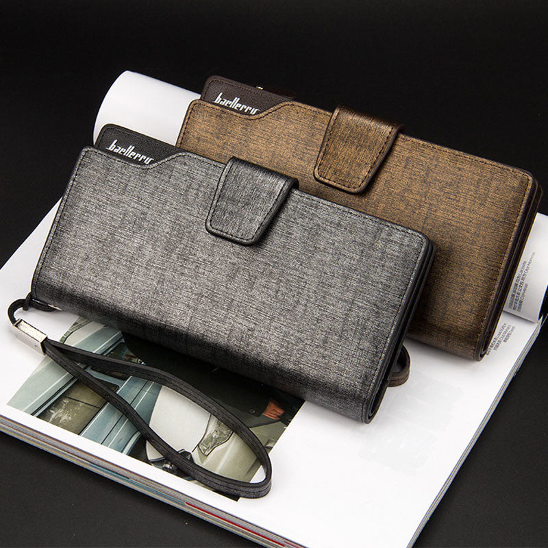 Luxury Brand Men Leather Wallets in silver and golden.