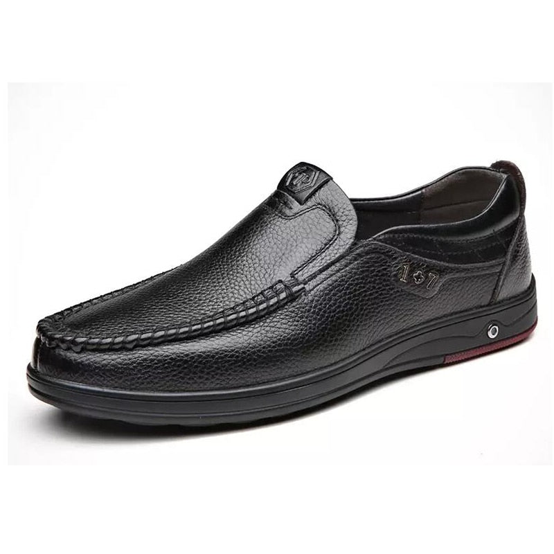 Business Casual Leather Loafers in black