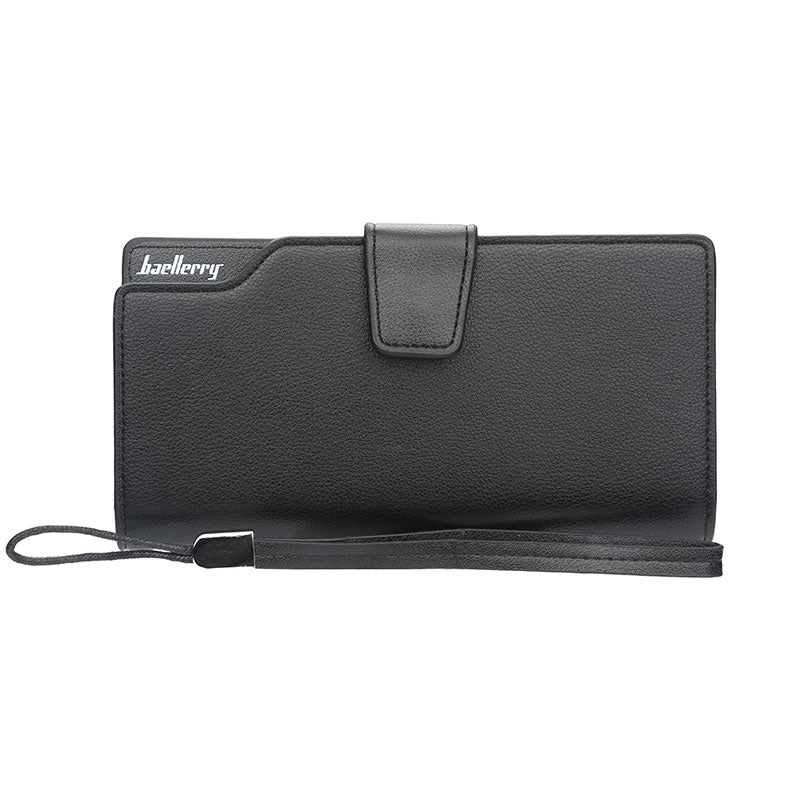 Luxury Brand Men Leather Wallet in black.