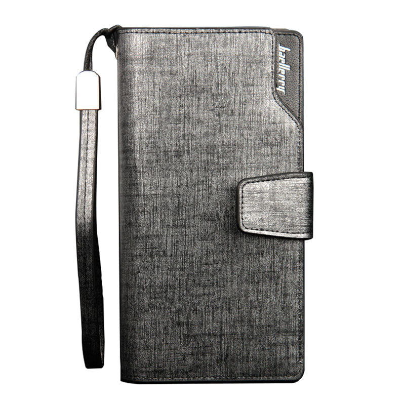 Luxury Brand Men Leather Wallet in silver.